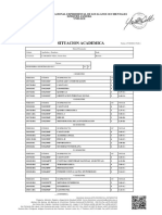 Situacion Academica: Universidad Nacional Experimental de Los Llanos Occidentales Ezequiel Zamora Unellez