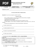 2º Bimestre - Retomada - Avaliação - 07-06-2021 A 11-06-2021 - 4º Ano B