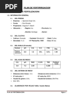 La Formulación de Un Plan de Fertirrigación en Cultivos