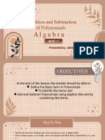 Addition and Subtraction of Polynomials: Algebra