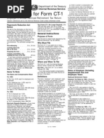 Instructions For Form CT-1: Department of The Treasury