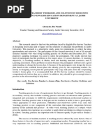 Pre-Service Teachers' Problems and Solutions in Designing Lesson Plan in English Education Department at Jambi University