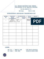 Intravenous and Blood Transfusion Set