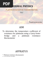 Thermal Physics: Platinum Resistor Thermometer