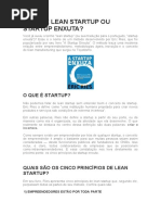 Artigo - O QUE É LEAN STARTUP