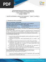 Guía de Actividades y Rúbrica de Evaluación - Unidad 2 - Tarea 2 - Límites y Continuidad