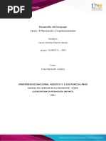 DESARROLLO DEL LENGUAJE TAREA 4 - Planeación e Implementación