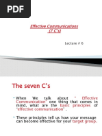 Effective Communications (7 C'S) : Lecture # 6