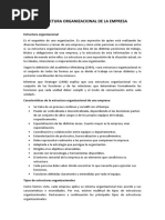 Estructura Organizacional de La Empresa