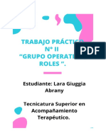 Trabajo Práctico #Ii "Grupo Operativo, Roles "