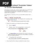 How To Embed Youtube Video in Excel Worksheet