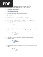 Kinetic Energy Worksheet: The Energy Due To Motion