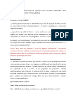 Dificuldades No Processo Da Aquisição Da Leitura e Da Escrita Nos Anos Inciais Do Ensino Fundamental