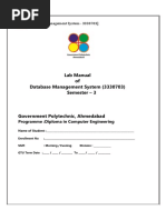 Lab Manual of Database Management System (3330703)