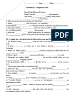 Name: .. Class: Date: Handout 21: Past Perfect Tense EX 1: Supply The Verbs in Brackets in Past Perfect Tense