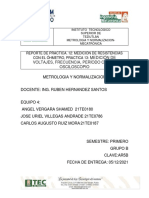 Reporte de Practica 12 Medición de Resistencias Con El Óhmetro, Práctica 13 Medición de Voltajes, Frecuencia, Período Con El Oscilosco Equipo 4