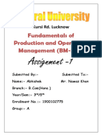 Fundamentals of Production and Operations Management (BM-304)