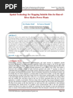 Spatial Technology For Mapping Suitable Sites For Run-of-River Hydro Power Plants