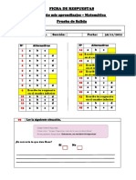 Ficha de Respuestas - Matemática Tercer Grado