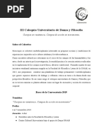 III Coloquio Universitario Danza Filosofia BASES