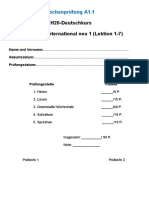 Test Hören, Lesen, Grammatik & Wortschatz, Schreiben A1.1 - LUH20 Thi Ngay 3 12 21