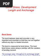 Lecture 8 Bond Stress, Development Length and Anchorage