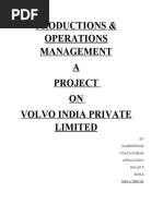 Productions & Operations Management A Project ON Volvo India Private Limited