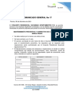 Comunicado 017 Convocatoria Mto Ascensores