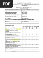 Lab Report Crude Protein Determination