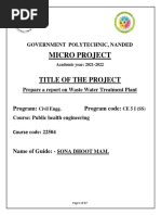 Micro Project: Title of The Project