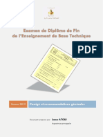 Epreuve D'anglais - Technique Concours 9ème Année - 2019 Corrigé