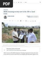 BEML Housing Society Now in Rs. 500-Cr. Land Scam - The Hindu