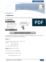 Adiciòn y Sustracciòn de Operaciones Algebraicas