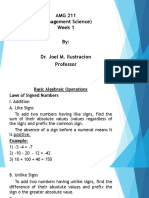 Week 1 - PPT 1 - AMG 211 (Basic Algebraic Operations To Equations and Inequalities)