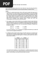 Activity 4.2 Problems For Z-Test and T-Test Statistics: Group Work