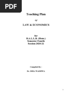 Teaching Plan - Law and Economcics