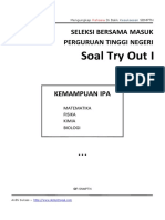 Soal Try Out I: Seleksi Bersama Masuk Perguruan Tinggi Negeri