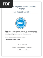 Computer Organization and Assembly Language Lab Manual (Lab 03)