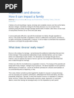 Separation and Divorce: How It Can Impact A Family: What Does Divorce' Really Mean?