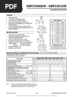 KBPC35005/W - KBPC3510/W: 35A Bridge Rectifier