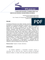 A Trajetória Da Legislação Nacional e Internacional e Os Direitos Das Pessoas Com Deficiência No Brasil