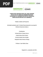 Actividad Evaluativa Eje 3 ¡Evalué Financieramente Un Proyecto! Criterios Financieros Básicos