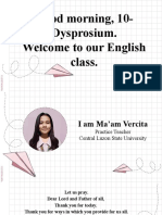 Good Morning, 10-Dysprosium. Welcome To Our English Class