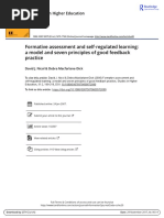 Formative Assessment and Self Regulated Learning: A Model and Seven Principles of Good Feedback Practice