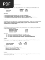 Income Taxation On Corporations Exercise Problems