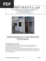 Method Statement For Cement Board Dry Wall Partitions