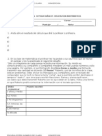 Evaluacion Diagnostica Octavo Básico Educacion Matematica - Carta