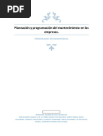 Planeación y Programación Del Mantenimiento en Las Empresas