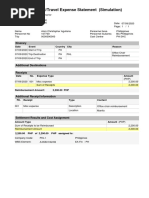 Expense Report/Travel Expense Statement (Simulation) : Itinerary