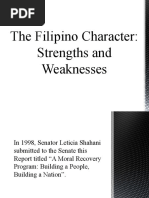 Strengths and Weaknesses of A Filipino Character